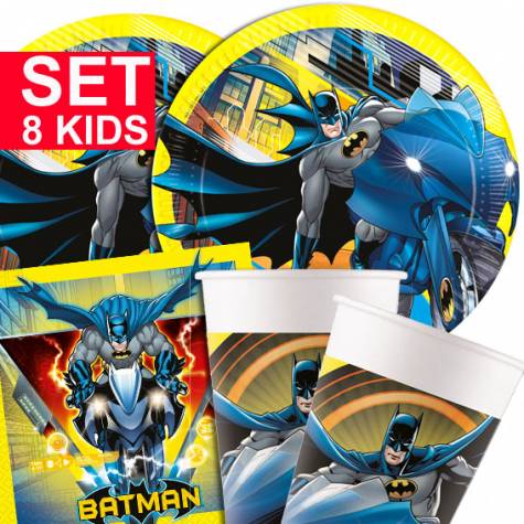 Batman Kindergeburtstag Deko Set für 8 Personen mit 36 Teilen