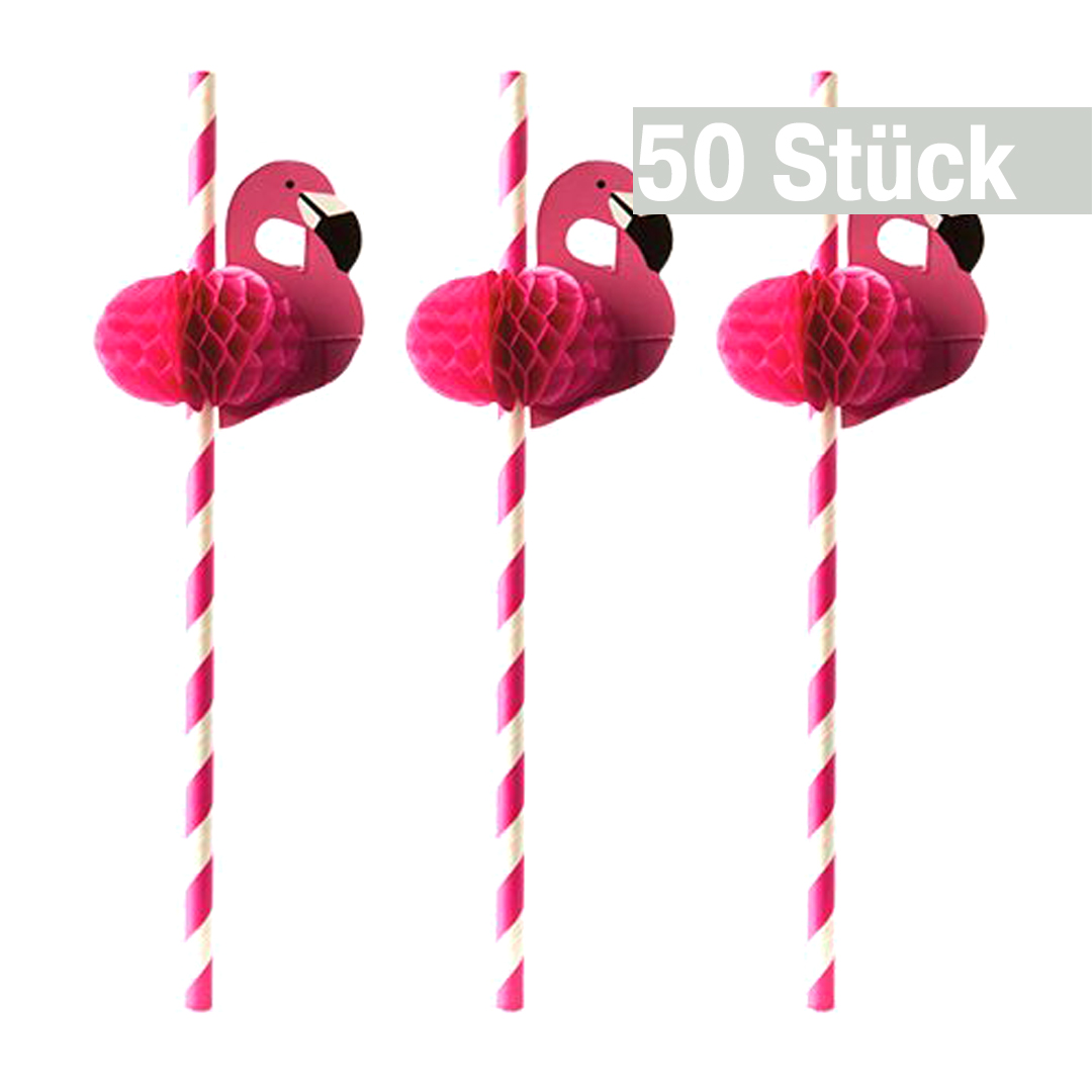 25x Flamingo Trinkhalme Strohhalme Halm Cocktail Hochzeit Party Barzubehör 